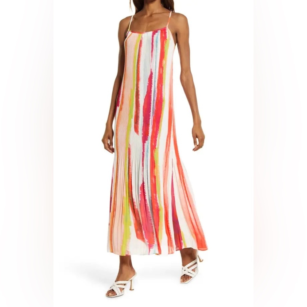 BB Dakota Bon Voyage Print Maxi Dress size XS